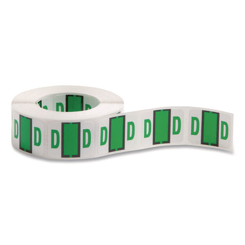 Image of Smead A-Z Color-Coded End Tab Filing Labels, D, 1 X 1.25, White, 500/roll