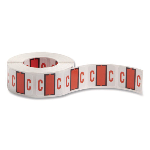 Image of Smead A-Z Color-Coded End Tab Filing Labels, C, 1 X 1.25, White, 500/roll