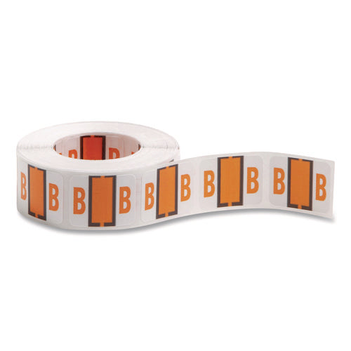 Image of Smead A-Z Color-Coded End Tab Filing Labels, B, 1 X 1.25, White, 500/roll