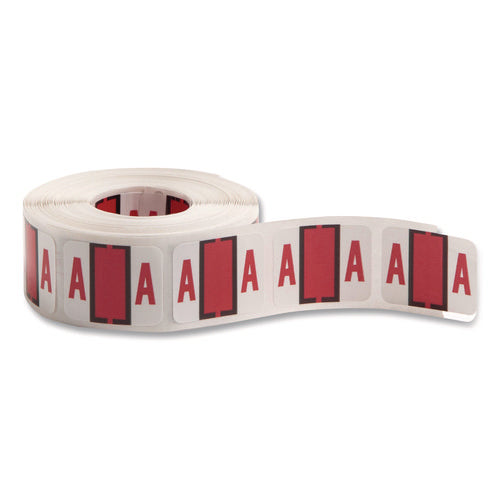 Image of Smead A-Z Color-Coded End Tab Filing Labels, A, 1 X 1.25, White, 500/roll