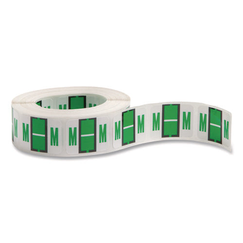 Image of Smead A-Z Color-Coded End Tab Filing Labels, M, 1 X 1.25, White, 500/roll
