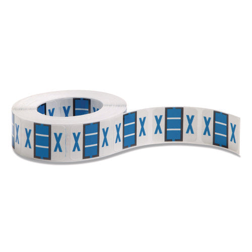 Image of Smead A-Z Color-Coded End Tab Filing Labels, X, 1 X 1.25, White, 500/roll