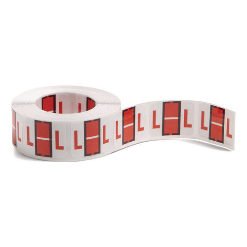Image of Smead A-Z Color-Coded End Tab Filing Labels, L, 1 X 1.25, White, 500/roll