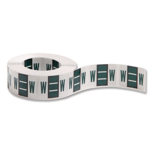 Image of Smead A-Z Color-Coded End Tab Filing Labels, W, 1 X 1.25, White, 500/roll