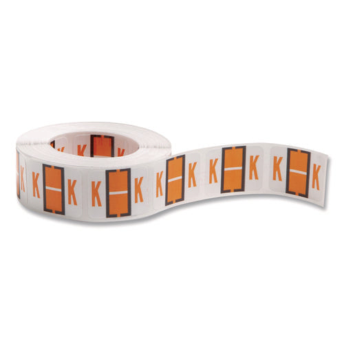 Image of Smead A-Z Color-Coded End Tab Filing Labels, K, 1 X 1.25, White, 500/roll