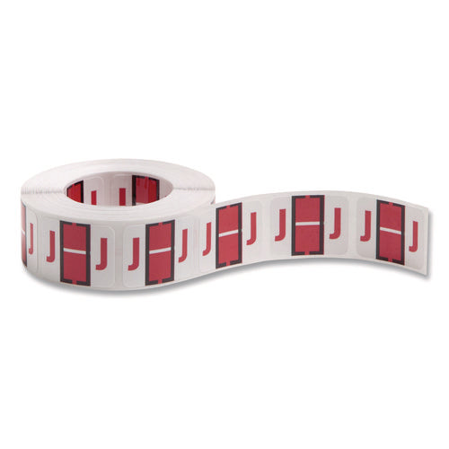 Image of Smead A-Z Color-Coded End Tab Filing Labels, J, 1 X 1.25, White, 500/roll