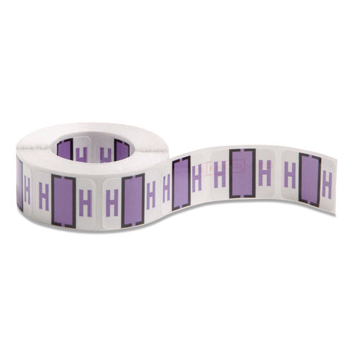 Image of Smead A-Z Color-Coded End Tab Filing Labels, H, 1 X 1.25, White, 500/roll