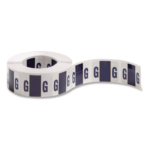 Image of Smead A-Z Color-Coded End Tab Filing Labels, G, 1 X 1.25, White, 500/roll