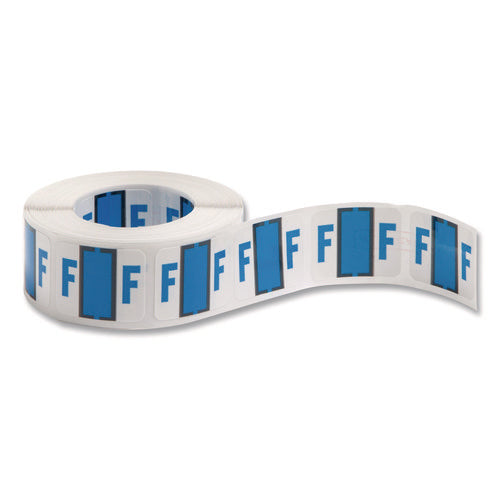 Image of Smead A-Z Color-Coded End Tab Filing Labels, F, 1 X 1.25, White, 500/roll
