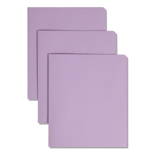Image of Smead Two-Pocket Folder, Textured Paper, 100-Sheet Capacity, 11 X 8.5, Lavender, 25/box