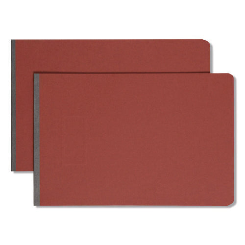 Image of Smead Prong Fastener Pressboard Report Cover, Two-Piece Prong Fastener, 3" Capacity, 11 X 17, Red/red