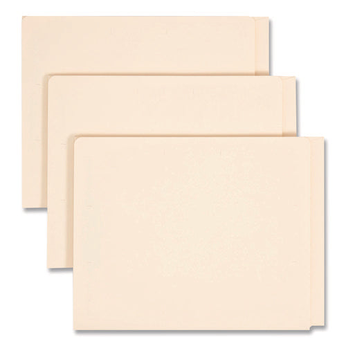 Image of Smead Heavyweight End Tab Fastener Folders, Interior Back-Cover Pocket, 0.75" Expansion, 2 Fasteners, Letter Size, Manila, 50/Box