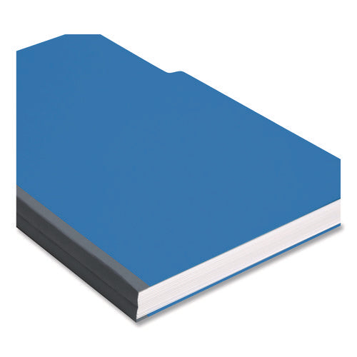 Image of Smead Expanding Recycled Heavy Pressboard Folders, 1/3-Cut Tabs: Assorted, Legal Size, 1" Expansion, Dark Blue, 25/Box