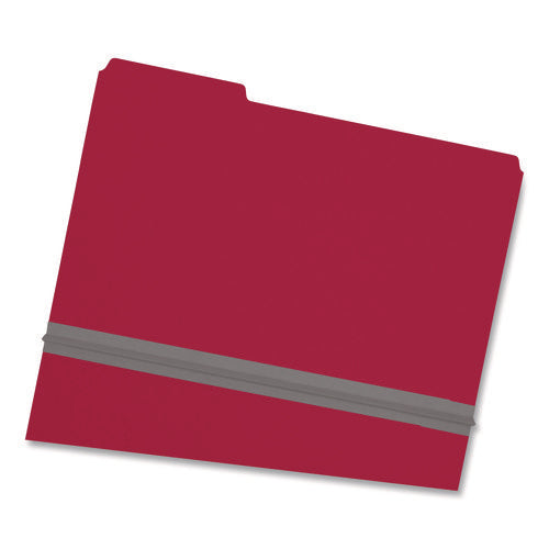 Image of Smead Expanding Recycled Heavy Pressboard Folders, 1/3-Cut Tabs: Assorted, Legal Size, 1" Expansion, Bright Red, 25/Box
