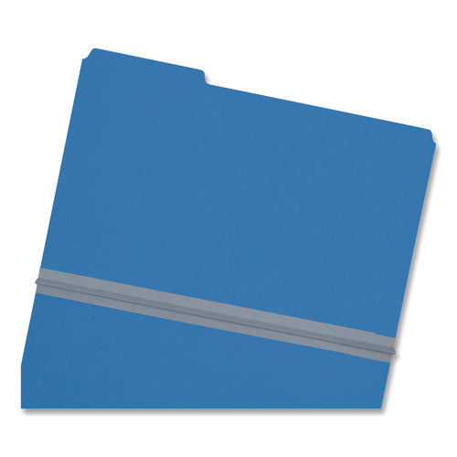 Image of Smead Expanding Recycled Heavy Pressboard Folders, 1/3-Cut Tabs: Assorted, Legal Size, 1" Expansion, Dark Blue, 25/Box