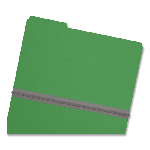 Image of Smead Expanding Recycled Heavy Pressboard Folders, 1/3-Cut Tabs: Assorted, Legal Size, 1" Expansion, Green, 25/Box