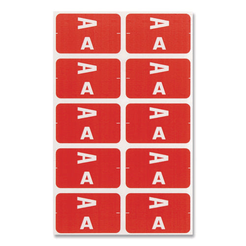 Image of Smead Alphaz Color-Coded First Letter Combo Alpha Labels, I/v, 1.16 X 3.63, Pink/white, 5/sheet, 20 Sheets/pack