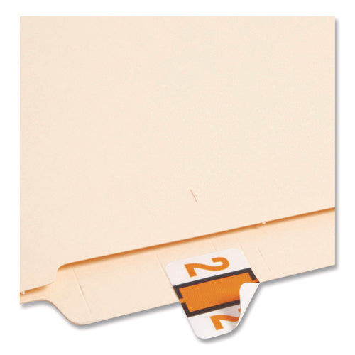 Image of Smead Numerical End Tab File Folder Labels, 2, 1 X 1.25, White, 500/roll