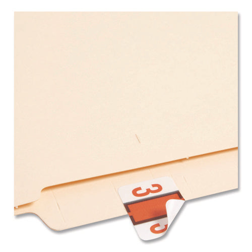 Image of Smead Numerical End Tab File Folder Labels, 3, 1 X 1.25, White, 500/roll