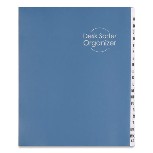 Image of Smead Deluxe Expandable Indexed Desk File/Sorter, Reinforced Tabs, 20 Dividers, Alpha Index, Letter Size, Dark Blue Cover