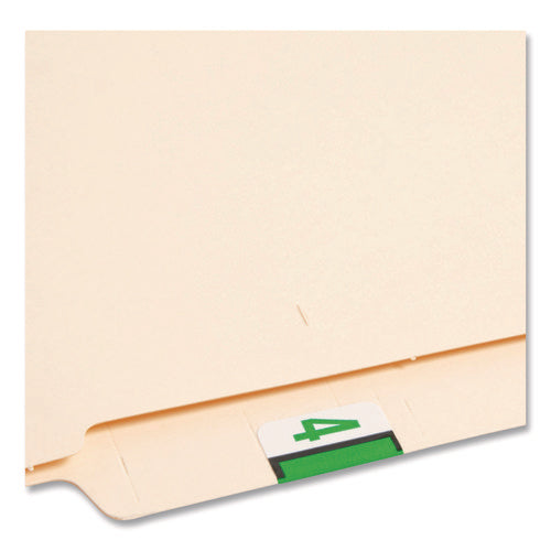 Image of Smead Numerical End Tab File Folder Labels, 4, 1 X 1.25, White, 500/roll