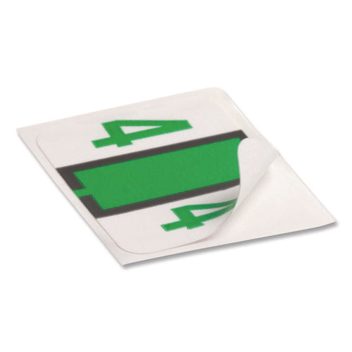 Image of Smead Numerical End Tab File Folder Labels, 4, 1 X 1.25, White, 500/roll