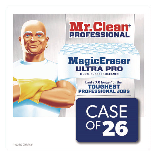 Image of Mr. Clean® Professional Magic Eraser Ultra Pro Multi-Purpose Cleaner, 4.72 x 1.38 x 2.56 Thick, White, 26/Carton