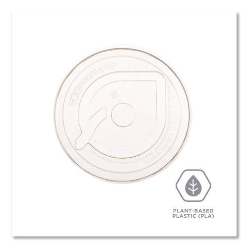 Image of Eco-Products® GreenStripe Cold Cup Flat Lids, Fits 9 oz to 24 oz Cold Cups, Plastic, Clear, 100/Pack, 10 Packs/Carton
