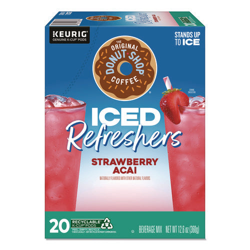 Image of The Original Donut Shop® ICED Refreshers K-Cup Pods, Strawberry, 20/Box
