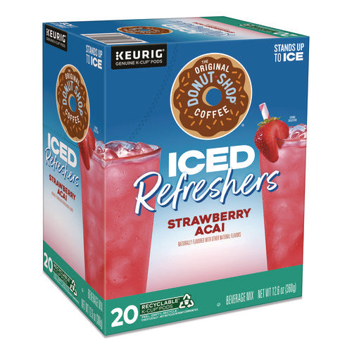 Image of The Original Donut Shop® ICED Refreshers K-Cup Pods, Strawberry, 20/Box