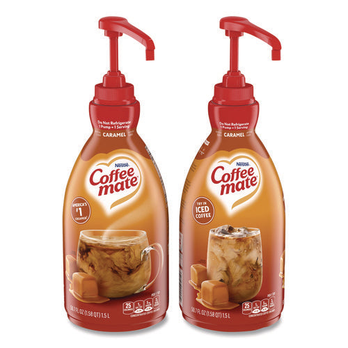 Image of Coffee mate® Liquid Creamer Pump Bottle, Caramel, 50.7 oz Pump Bottle, 2/Carton