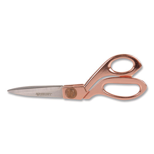 Image of Westcott® Vintage Stainless Steel Scissors, 8" Long, Offset Rose Gold Handle