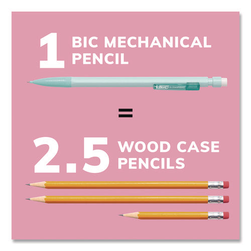 Image of BIC® Xtra Smooth Mechanical Pencil, HB #2 Black Lead, Assorted Pastel Color Barrels, 40/Pack