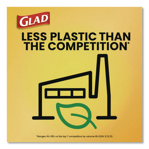 Image of Glad® Large Quick-Tie Trash Bags, Lawn and Leaf, 39 gal, 0.95 mil, 32.5 x 41, Black, 12 Bags/Box