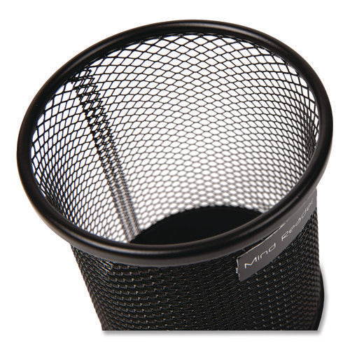 Image of Mind Reader Metal Mesh Utensil Holder, 3.5" dia x 3.7"h, Black, 3/Pack