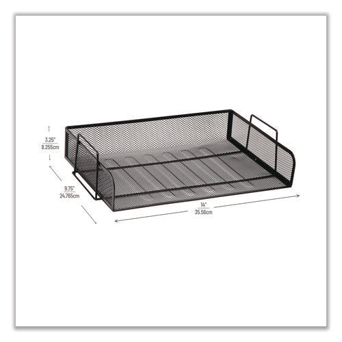 Image of Mind Reader Stackable Paper Desk Tray Organizer, Letter Size, 9.75 x 14 x 3.25, Black, 4/Pack
