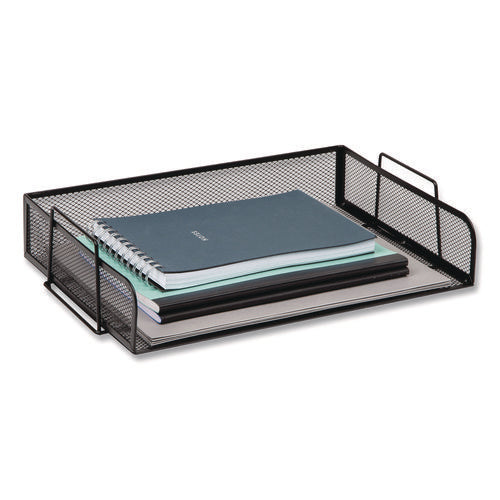 Image of Mind Reader Stackable Paper Desk Tray Organizer, Letter Size, 9.75 x 14 x 3.25, Black, 4/Pack