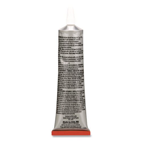 Image of Gorilla® Clear Grip Contact Adhesive, 3 oz Tube, Dries Clear