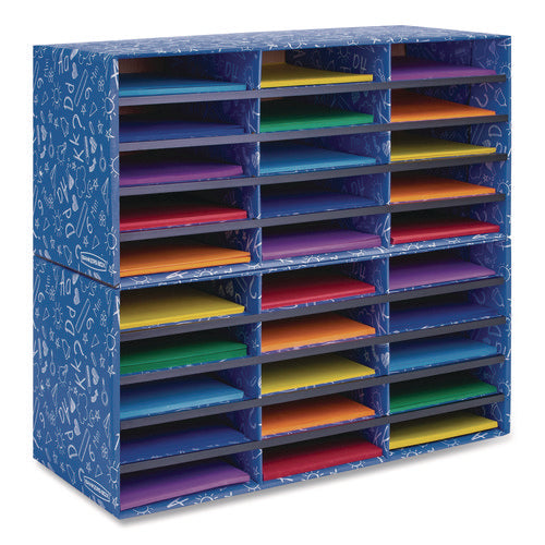 Image of Bankers Box® Classroom Collection Literature Sorter, 30 Sections, 28.5 x 12.37, Blue, 2/Carton