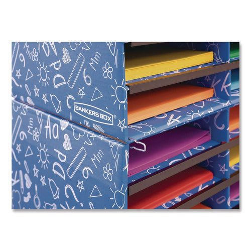 Image of Bankers Box® Classroom Collection Literature Sorter, 30 Sections, 28.5 x 12.37, Blue, 2/Carton