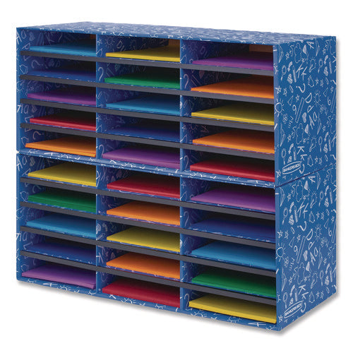Image of Bankers Box® Classroom Collection Literature Sorter, 30 Sections, 28.5 x 12.37, Blue, 2/Carton