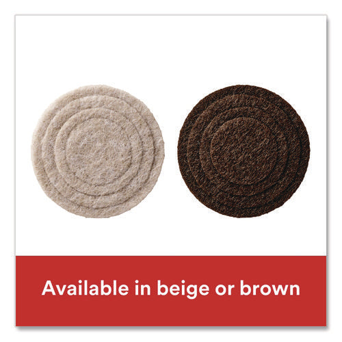 Image of Scotch Custom Fit Felt Pads, 1.5" dia, Beige, 30/Pack