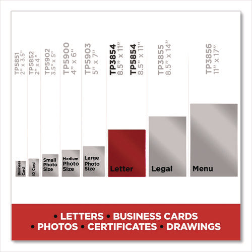 Image of Scotch Laminating Pouches, 3 mil, 8.9" x 11.4", Clear, 150/Pack