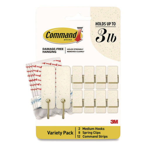 Image of Command Limited Edition Hooks and Clips, Vanilla Bean, 3 lb Capacity, 2 Hooks, 8 Clips and 12 Strips/Pack