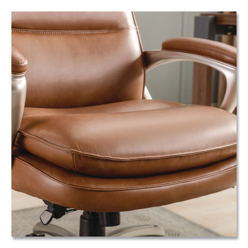 Image of La-Z-Boy® Jenkins Executive Big and Tall Chair, Supports Up to 400 lb, 20" to 23" Seat Height, Brown Seat/Back, Silver/Black Base