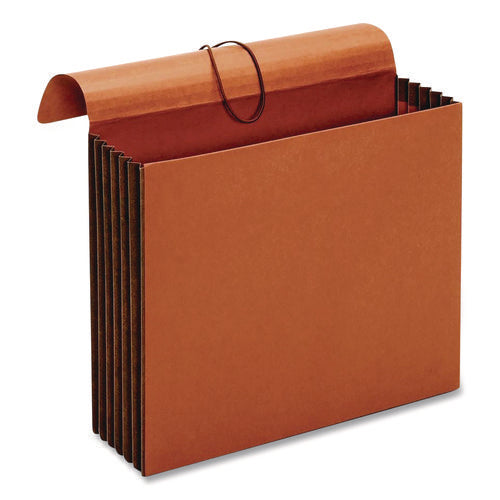 Image of Pendaflex® Extra-Wide Expanding Wallet, 5.25" Expansion, 1 Section, Flap/Elastic Cord Closure, Letter Size, Redrope, 10/Box