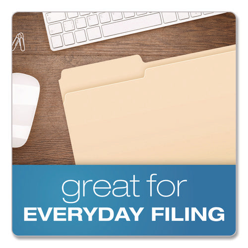 Image of Pendaflex® Standard Manila File Folders, 1/3-Cut Tabs: Left Position, Legal Size, Manila, 100/Box