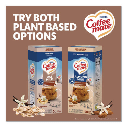Image of Coffee mate® Plant-Based Oat Milk Liquid Creamers, Natural Vanilla, 0.38 oz Mini Cups, 50/Box