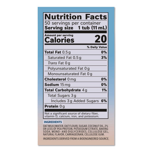 Image of Coffee mate® Plant-Based Oat Milk Liquid Creamers, Natural Vanilla, 0.38 oz Mini Cups, 50/Box