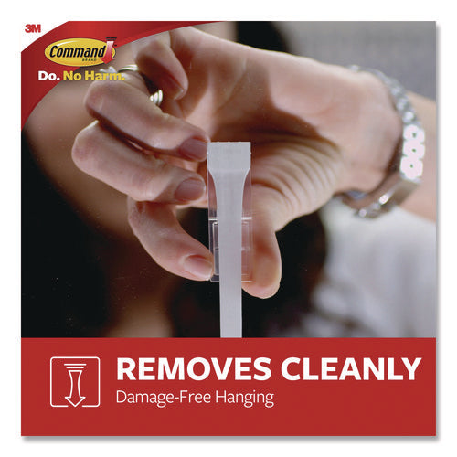 Image of Command General Purpose Hooks, Large, Plastic, White, 5 lb Capacity, 12 Hooks and 18 Strips/Pack
